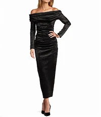 Antonio Melani Mischa Coordinating Flocked Mesh Ruched Side Maxi Skirt