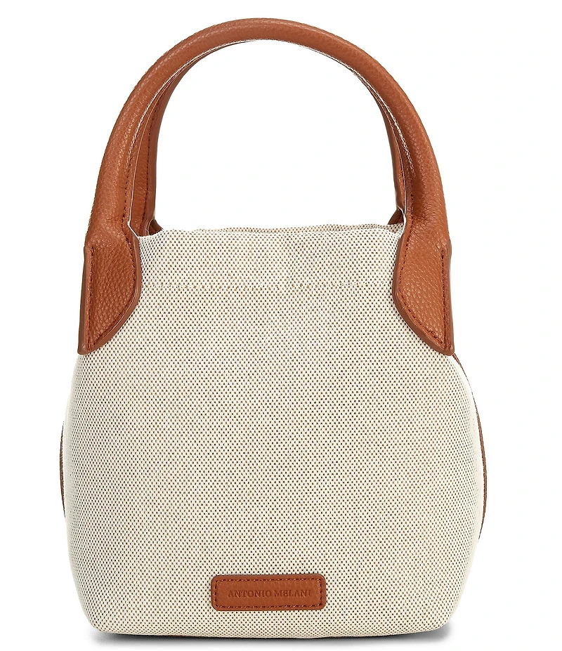 Antonio Melani Mya Canvas Box Top Handle Bucket Bag