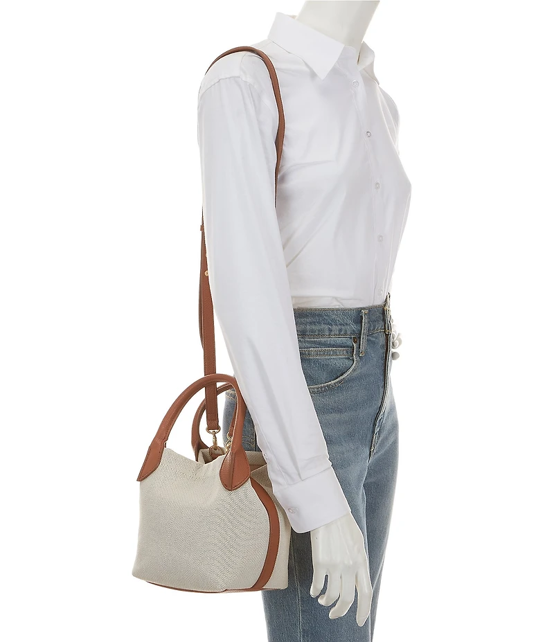 Antonio Melani Mya Canvas Box Top Handle Bucket Bag