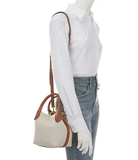 Antonio Melani Mya Canvas Box Top Handle Bucket Bag