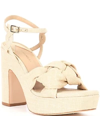 Antonio Melani Mya Linen Braided Platform Dress Sandals