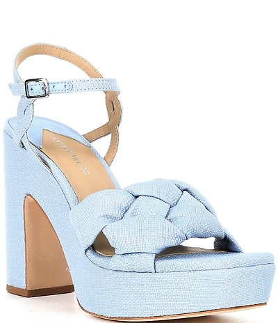 Antonio Melani Mya Linen Braided Platform Dress Sandals