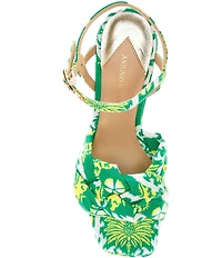 Antonio Melani Mya Royal Palm Print Braided Platform Dress Sandals