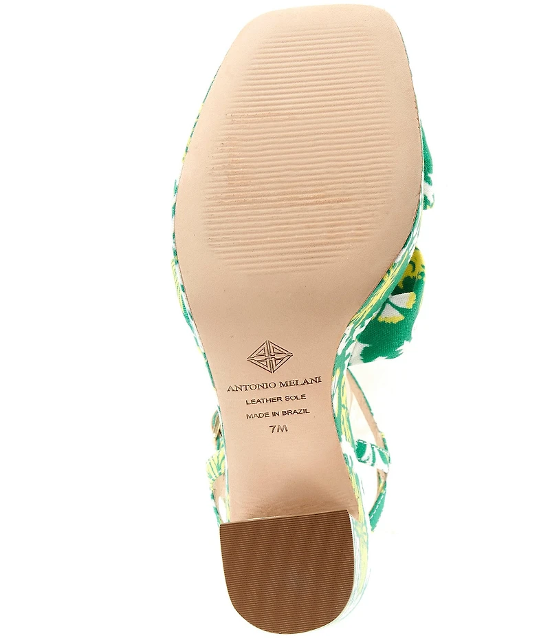 Antonio Melani Mya Royal Palm Print Braided Platform Dress Sandals