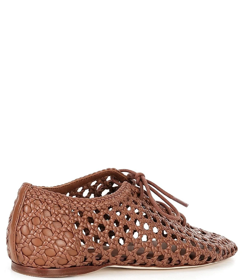 Antonio Melani Myles Woven Leather Lace Up Flats
