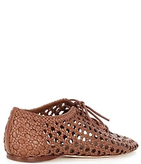Antonio Melani Myles Woven Leather Lace Up Flats
