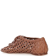Antonio Melani Myles Woven Leather Lace Up Flats
