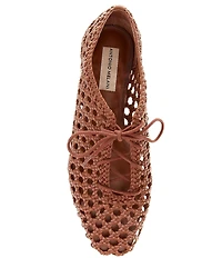 Antonio Melani Myles Woven Leather Lace Up Flats