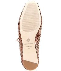 Antonio Melani Myles Woven Leather Lace Up Flats