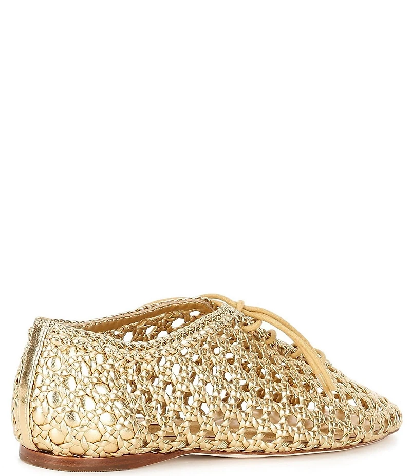 Antonio Melani Myles Woven Leather Lace Up Flats