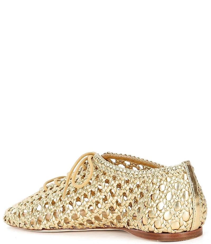 Antonio Melani Myles Woven Leather Lace Up Flats