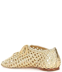 Antonio Melani Myles Woven Leather Lace Up Flats