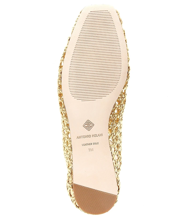 Antonio Melani Myles Woven Leather Lace Up Flats