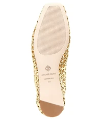 Antonio Melani Myles Woven Leather Lace Up Flats