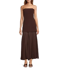 Antonio Melani Myra Chiffon Strapless Sleeveless Dress