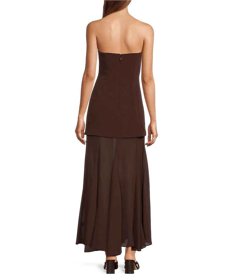 Antonio Melani Myra Chiffon Strapless Sleeveless Dress