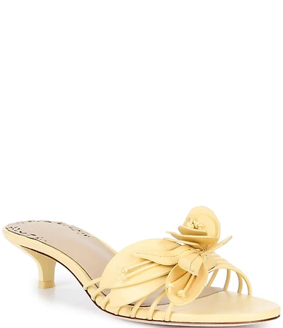 Antonio Melani Natasha Leather Flower Dress Slide Sandals