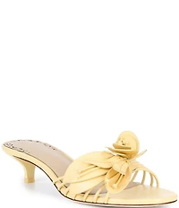 Antonio Melani Natasha Leather Flower Dress Slide Sandals