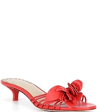 Antonio Melani Natasha Leather Flower Dress Slide Sandals