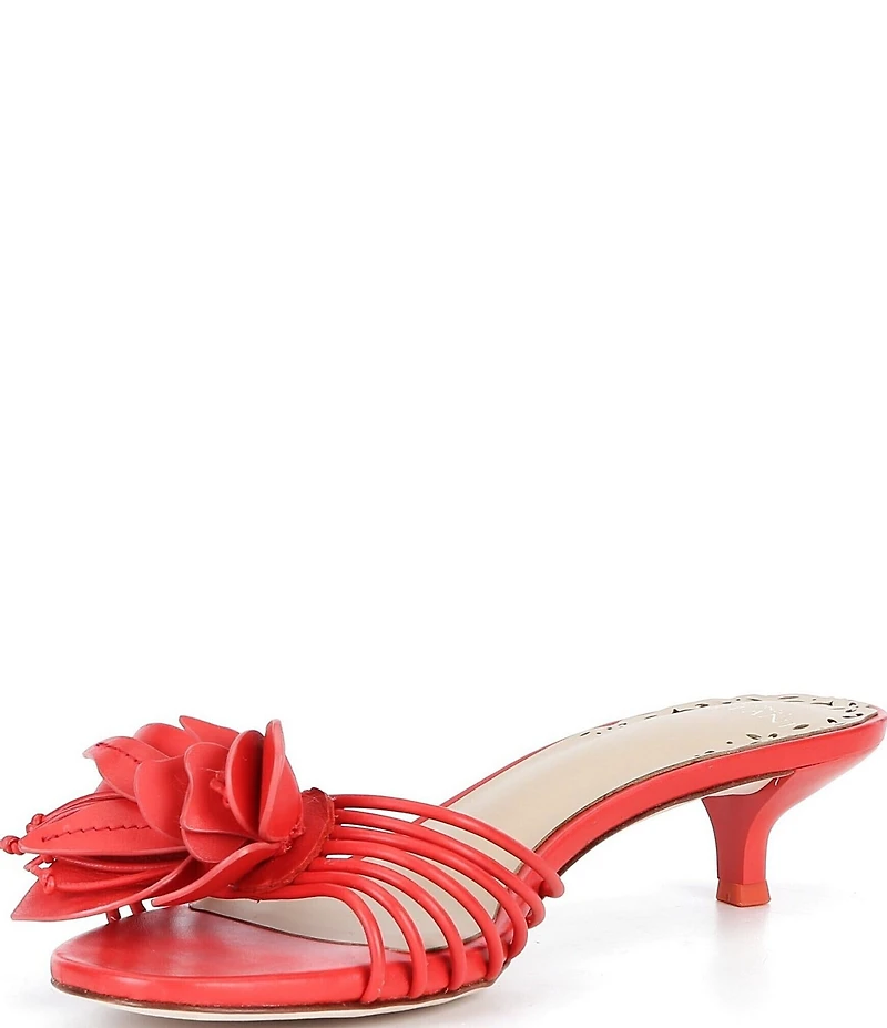 Antonio Melani Natasha Leather Flower Dress Slide Sandals