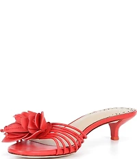 Antonio Melani Natasha Leather Flower Dress Slide Sandals