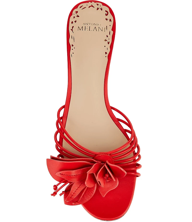 Antonio Melani Natasha Leather Flower Dress Slide Sandals