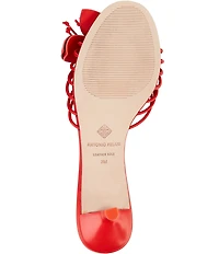 Antonio Melani Natasha Leather Flower Dress Slide Sandals