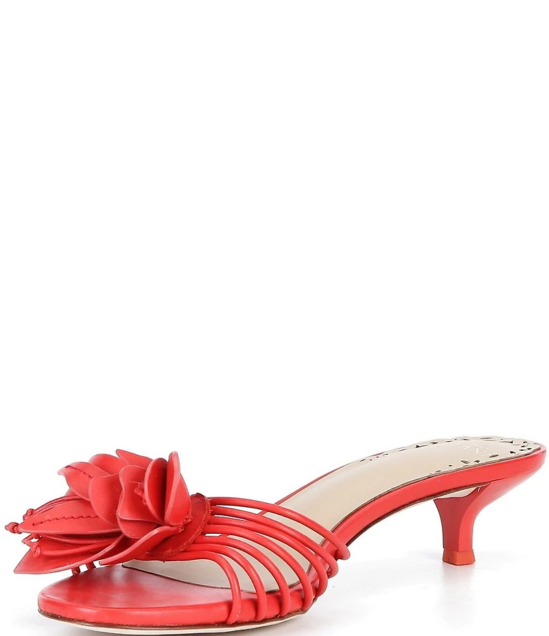 Antonio Melani Natasha Leather Flower Dress Slide Sandals