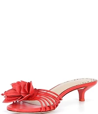 Antonio Melani Natasha Leather Flower Dress Slide Sandals