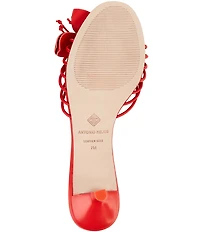 Antonio Melani Natasha Leather Flower Dress Slide Sandals