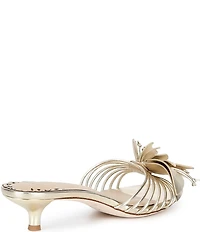 Antonio Melani Natasha Metallic Leather Flower Dress Slide Sandals