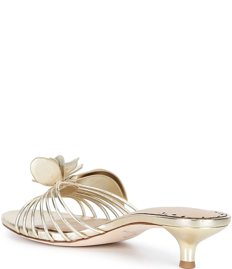 Antonio Melani Natasha Metallic Leather Flower Dress Slide Sandals