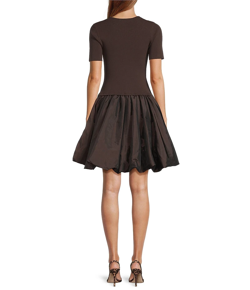 Antonio Melani Nikki Knit Crew Neck Short Sleeve Fit And Flare Mini Dress