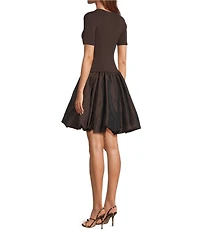 Antonio Melani Nikki Knit Crew Neck Short Sleeve Fit And Flare Mini Dress