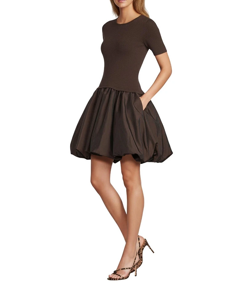 Antonio Melani Nikki Knit Crew Neck Short Sleeve Fit And Flare Mini Dress