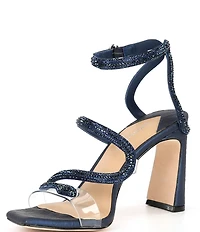 Antonio Melani Ninna Rhinestone Embellished Snake Dress Sandals