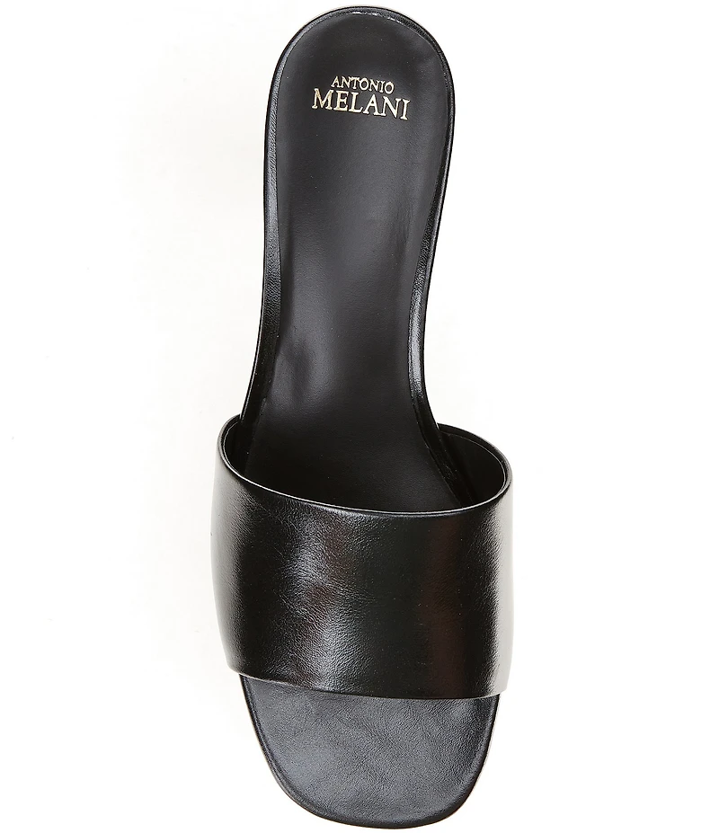 Antonio Melani Niya Leather Easy Slip On Dress Sandal Mules
