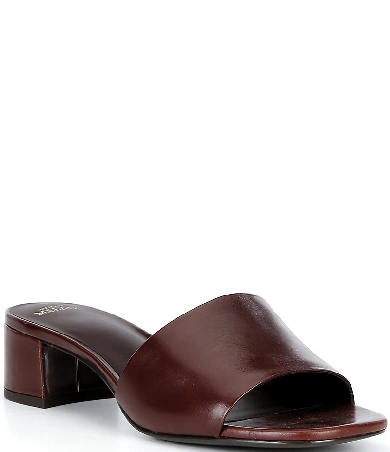 Antonio Melani Niya Leather Easy Slip On Dress Sandal Mules