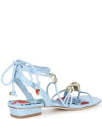 Antonio Melani Nova Leather Ornamented Strappy Flat Sandals