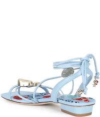 Antonio Melani Nova Leather Ornamented Strappy Flat Sandals