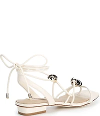 Antonio Melani Nova Leather Ornamented Strappy Flat Sandals