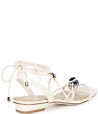 Antonio Melani Nova Leather Ornamented Strappy Flat Sandals