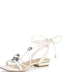 Antonio Melani Nova Leather Ornamented Strappy Flat Sandals