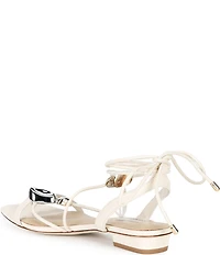 Antonio Melani Nova Leather Ornamented Strappy Flat Sandals