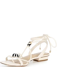 Antonio Melani Nova Leather Ornamented Strappy Flat Sandals