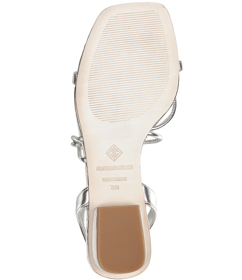 Antonio Melani Nova Metallic Leather Ornamented Strappy Flat Sandals