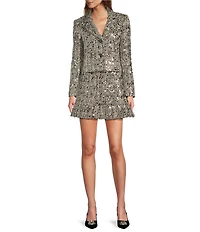 Antonio Melani Nyomi Sequin Tweed A Line Mini Skirt