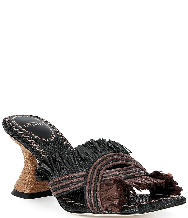 Antonio Melani Ollie Fringe Raffia Mules