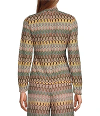 Antonio Melani Opal Crochet Wave Turtleneck Long Sleeve Coordinating Top