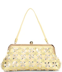 Antonio Melani Opal Crystal Beaded Kisslock Shoulder Frame Top Handle Bag